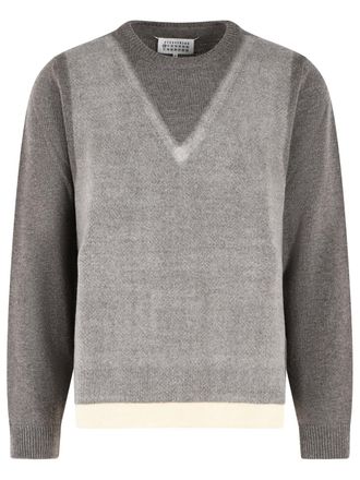 Maison Margiela Fused Beige Virgin Wool Sweater