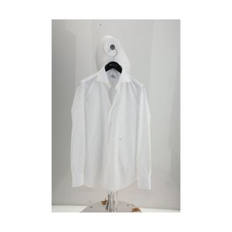 Finamore White Cotton Dress Mens Shirt