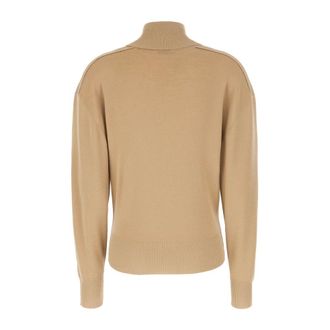 Burberry Turtlenecks, female, Beige, Size: S Turtleneck Wool Top