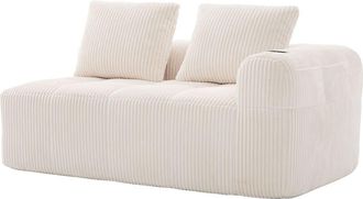 Urban Meuble Chaise longue modular de pana con portavasos - Beige