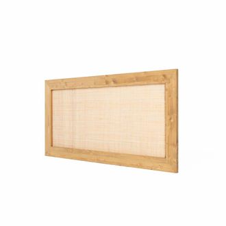 Hannun Cabecero de abeto macizo y fibras naturales color natural 140 cm