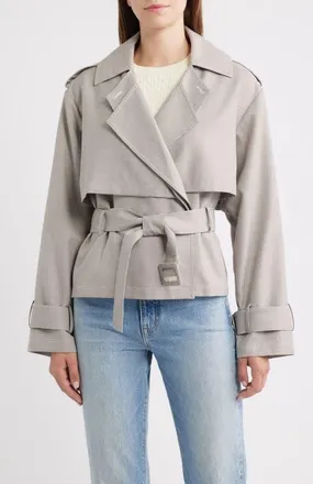Rowing Blazers Houndstooth Short Trench Jacket in Beige at Nordstrom, Size X-Small