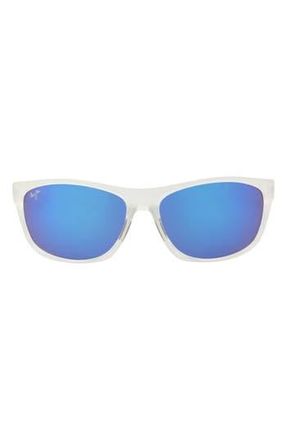 Maui Jim 62mm Polarized Rectangular Sunglasses in Crystal Crystal Blue at Nordstrom Rack