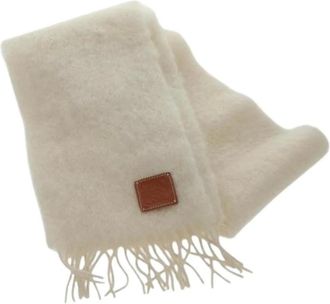 Loewe Pre-owned Scarves, female, White, Size: ONE SIZE Pre-owned Scarf