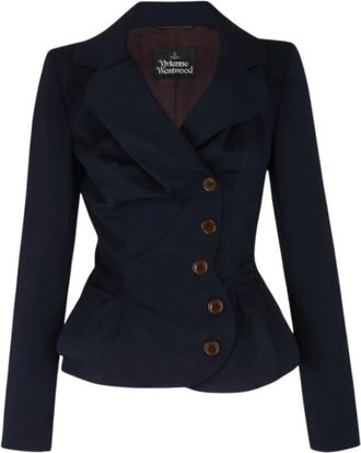 Vivienne Westwood Drunken Tailored Jacket - Dames - Blazers - Blauw - S - Wol - Jassen
