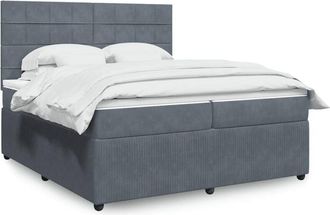 vidaXL Cama Box Spring Con Colch&oacute;n Terciopelo Gris Oscuro 200x200 Cm Vidaxl