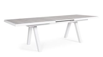 Outdoor Living Mesa de aluminio con tapa de cer&aacute;mica 205-265X103 Blanca