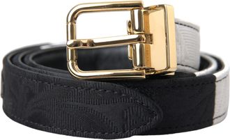 Dolce & Gabbana Womens Reversible Belt Blackwhite - Black Leather - Size 80 cm