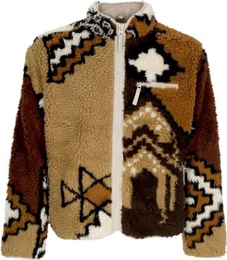 Obey Marokkaans Tapijt Sherpa Jas Bruin Multi - Heren - Jassen - Veelkleurig - L - Polyester - Jassen