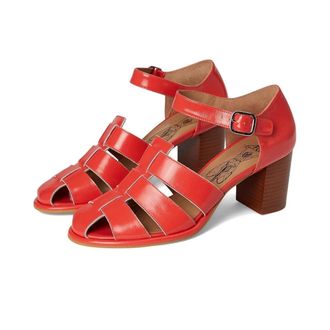FLY London MARG261FLY Sandals Womens Red Patent Leather Block Heel ZOGG3483