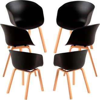 Regalos Miguel Packs Sillas Comedor - Pack 6 Sillas Hema - Negro