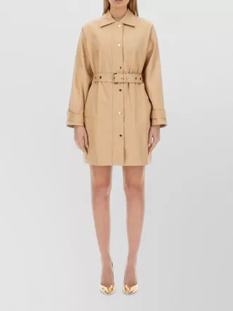 Michael Kors trench coat cotton belted collar long sleeves