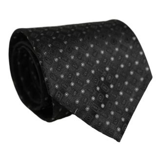 Dolce & Gabbana 8-cm Zijde Jacquard Stropdas met DG Logo - Heren - Accessoires - Zwart - Maat: ONE Size Zijde