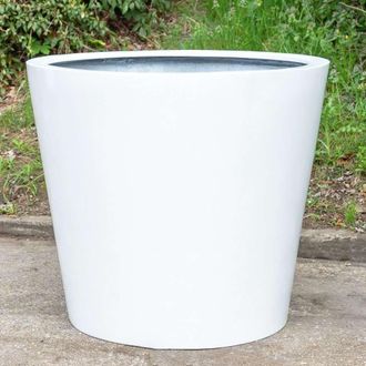 PRIMROSE White Stone Composite Garden Outdoor Planter Weather Resistant 83cm