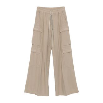 Rick Owens Wide Trousers, male, Beige, XS, Cargo Jumbo Pearl Dirty Jeans