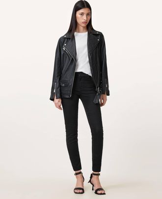 AllSaints Womens Cotton Miller Size Me Stretch Denim Jeans, Size: S