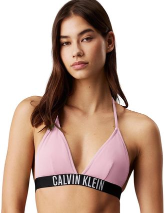Calvin Klein Womens Triangle Bikini Top with Removable Padding, Pink (Sweet Pink), S