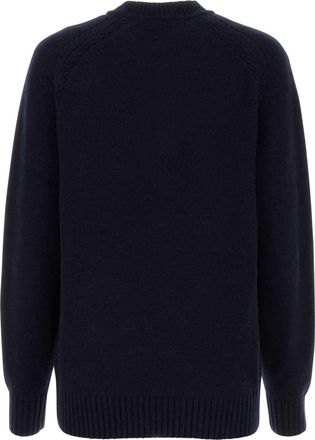 Chlo&eacute; Womens Cashmere Blend Oversize Sweater Navy Wool