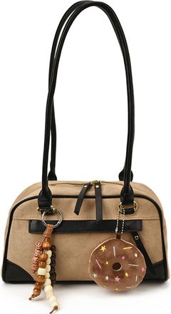 Generic Faux Suede Shoulder Bag Large Capacity Tote Bag Bag for Women (Khaki)