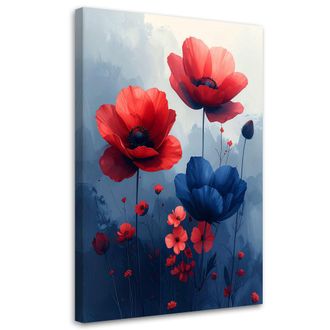 Feeby Impresi&oacute;n De Imagen Flores Bot&aacute;nicas Rojo Azul 70x100