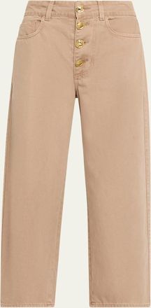 L'agence Liora High-Rise Wide Cropped Jeans