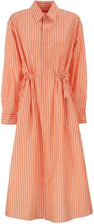 Polo Ralph Lauren Striped Linen Cotton Shirt Dress With Drawstring