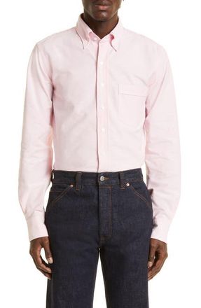Drake's Oxford Cotton Button-Down Shirt in Pink 990 at Nordstrom, Size 15.5
