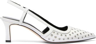 Michael Kors Witte Alora Slingback Pumps - Dames - Pumps - Wit - 36 EU - Leer - Schoenen