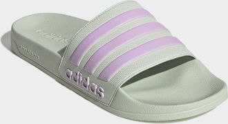 adidas Badesandale ADIDAS SPORTSWEAR SHOWER ADILETTE, Gr. 40,5, linen gr&uuml;n, bliss lila, bliss lila, Synthetik, Schuhe Badesandale, Badelatschen