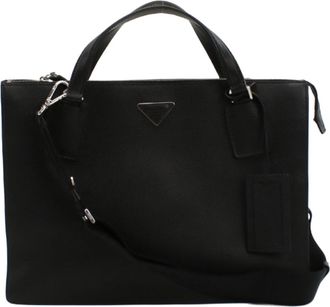 Prada Black Leather Tote Bag (Pre-Owned)