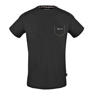 Aquascutum Heren Gekruiste Valse Zak T-shirt (Zwart)