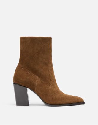 Stradivarius stivaletti con tacco stile pelle color cuoio-Marrone