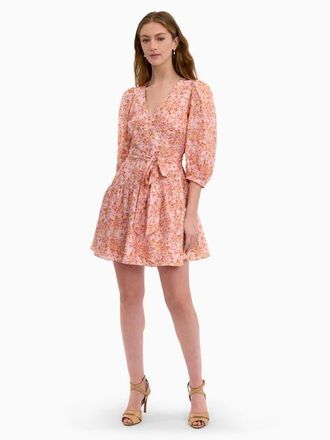 Rebecca Taylor Bellamy Silk Mini Dress in Pale Pink Multi at Nordstrom, Size X-Small