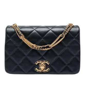 Chanel Pre-owned Quilted Flap Shoulder Bag - Dames - Pre-owned - Zwart - Maat: ONE Size Leer