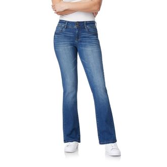 Wallflower Jeans Womens Ultra Slim Bootcut Mid-Rise Insta Soft Juniors Jeans, Hayden, 17