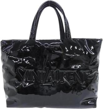 Saint Laurent Pre-owned Patent Leather Tote Bag - Dames - Vintage Shopper - Zwart - ONE Size - Vintage
