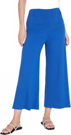 Lyssé Ellis Culottes Ponte Crop Pant In Cobalt Pop