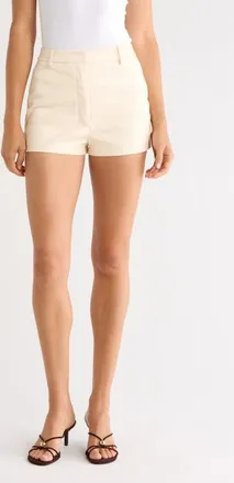 House of CB Naya Faux Leather Miniskirt in Ivory at Nordstrom, Size X-Small