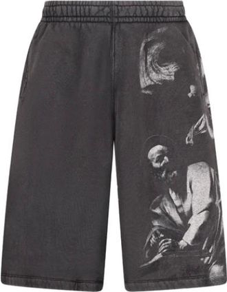 Off-white Casual Shorts, male, Black, L, Matthew Print Track Shorts