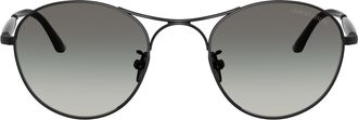 Giorgio Armani 0ar6177 Round Gradient Lens Sunglasses with Double Bridge Design