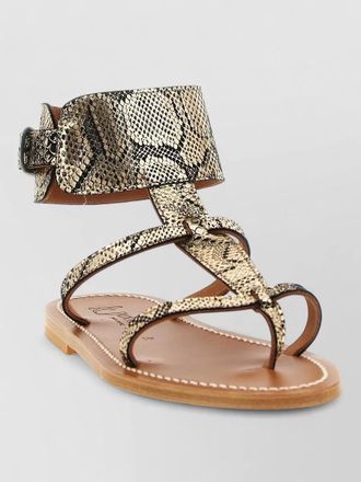 K.Jacques caravelle snake print open toe ankle sandals