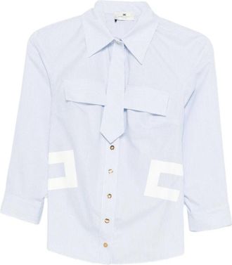 Elisabetta Franchi Shirts - Dames - Overhemden - Blauw - M - Katoen - Overhemden