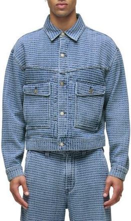 Hudson Jacquard Trucker Jacket in Jacquard Indigo at Nordstrom Rack, Size Medium