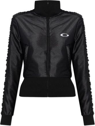 Balenciaga Sweatshirt met logo - Dames - Vesten met rits - Zwart - 2XS - Satijn - Hoodies & sweatvesten