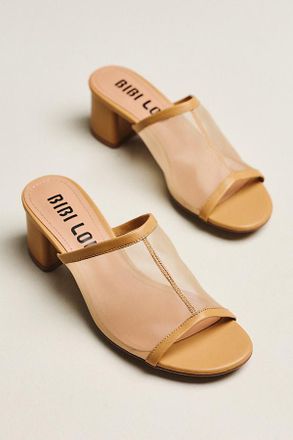 Bibi Lou Mesh Block Heel Mules