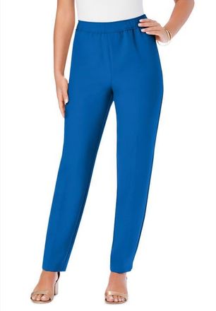 Roaman's Petite Plus Size Classic Bend Over Structured Straight Leg Pull-On Pant in Vivid Blue at Nordstrom, Size 40Short