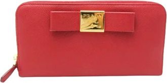 Prada Pre-owned Vintage Canvas Portemonnee - Dames - Vintage Accessoires - Rood - ONE Size - Vintage