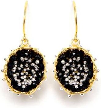 Esin Akan Dance of Stamens Medium Earring, Gold Plated Hollow Bezel with Black Spinel at Nordstrom