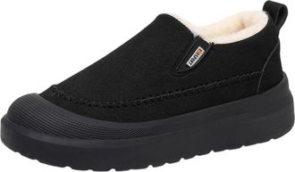 Generic Black Men Relaxed Velvet Thick Bottom Outdoor Shoes for Fall and Winter Season with Anti-Slip Snow Boots and Comfortable Lining