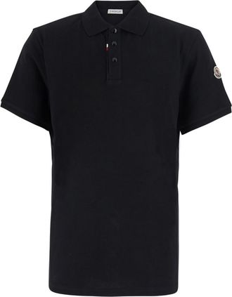 Moncler Black Shirt Collar Polo